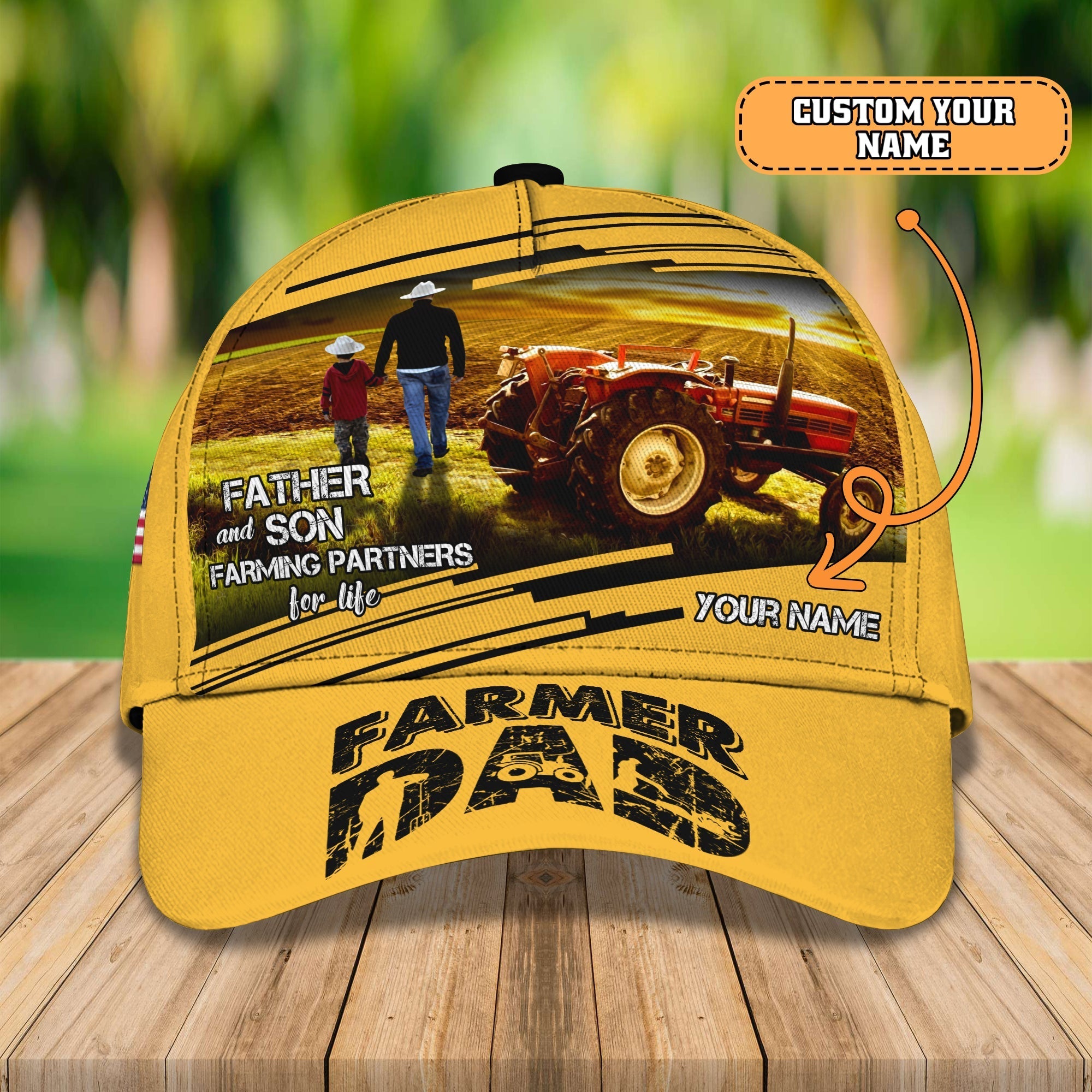 Dad Son Farmer- Personalized Name Cap / Hat