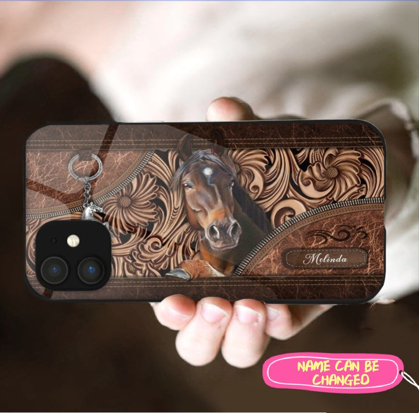 Personalized Horse Style Glass Phone Case