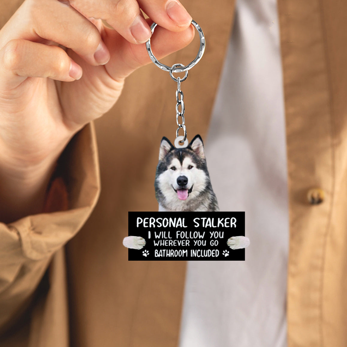 Alaskan Malamute Personal Stalker Acrylic Keychain