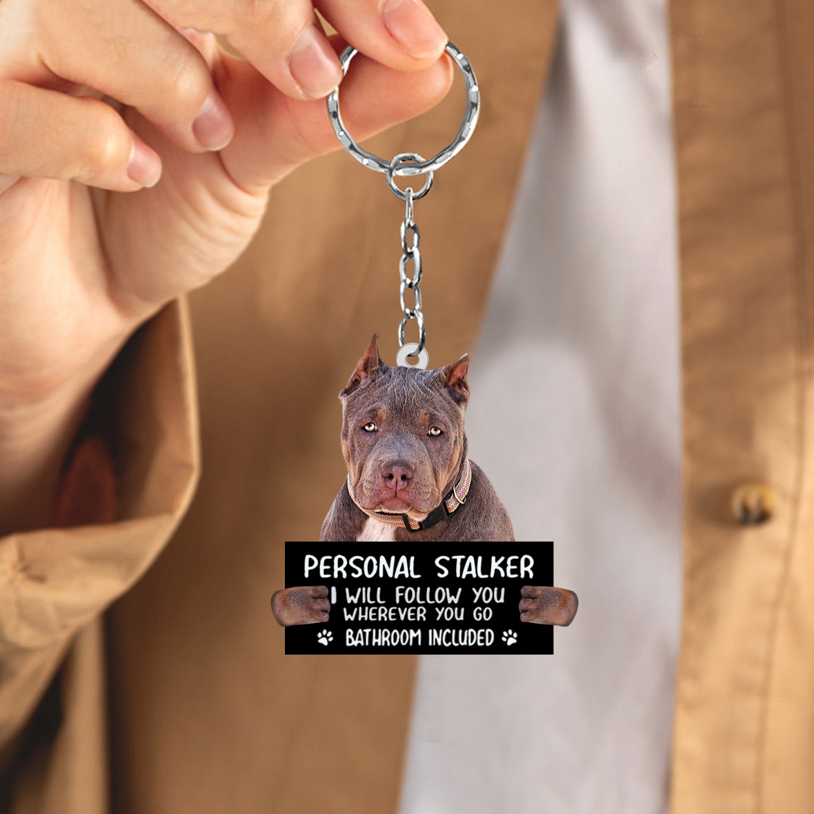 American Bully Personal Stalker Acrylic Keychain