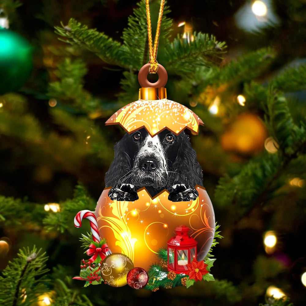 American Cocker Spaniel In Golden Egg Christmas Ornament