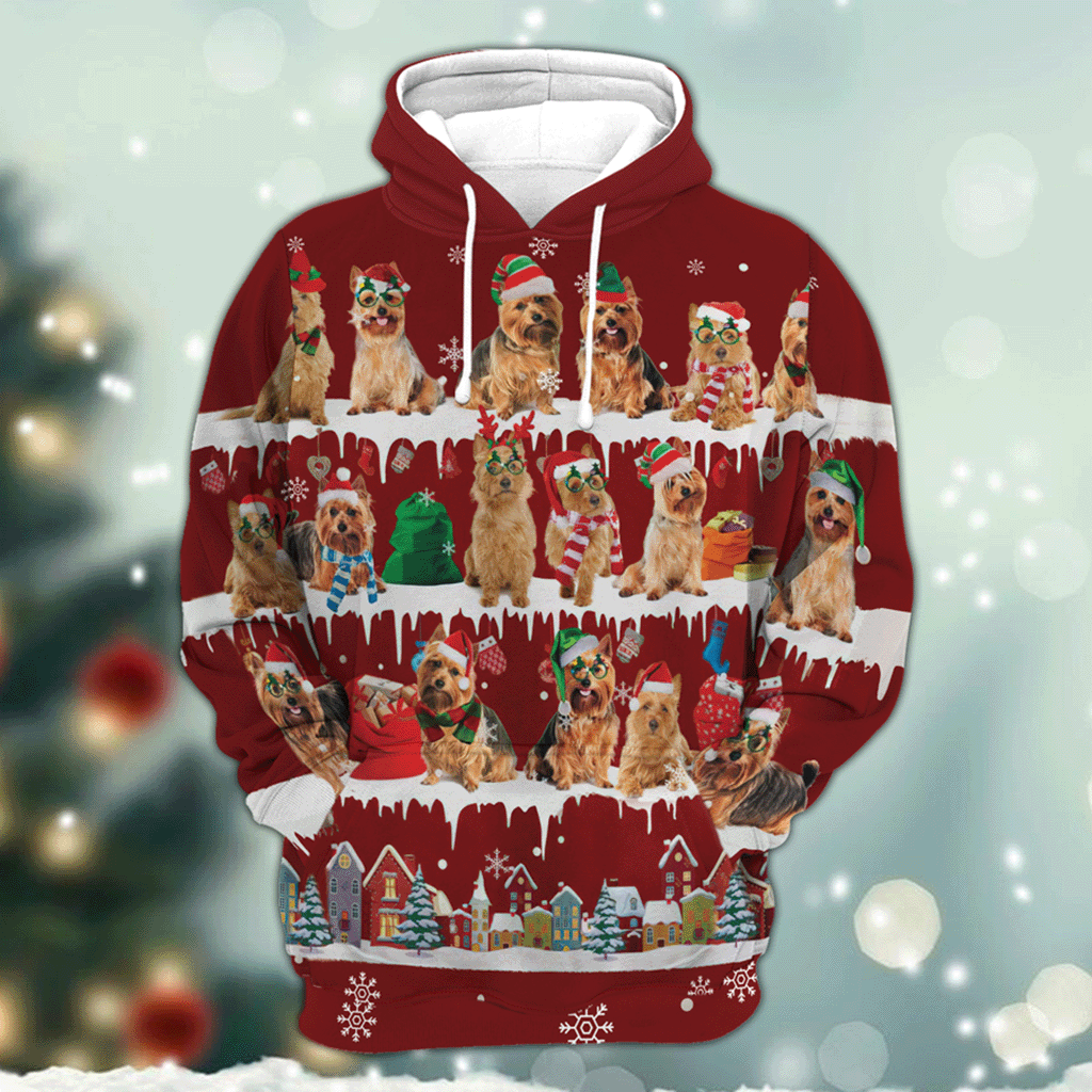 Australian Terrier - Snow Christmas - 3D Hoodie