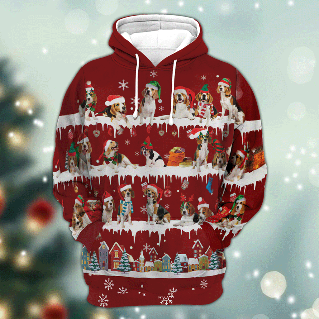 Beagle - Snow Christmas - 3D Hoodie