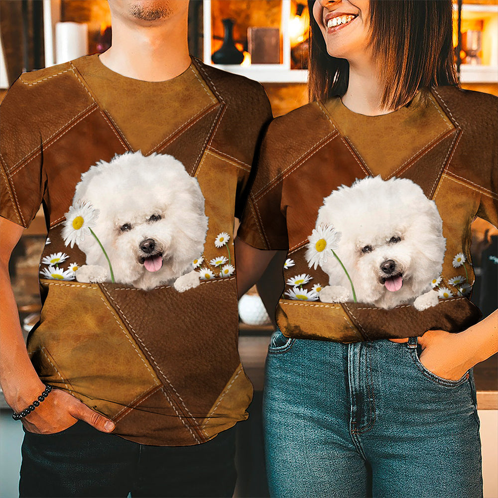 Bichon Frise Holding Daisy Unisex T-Shirt