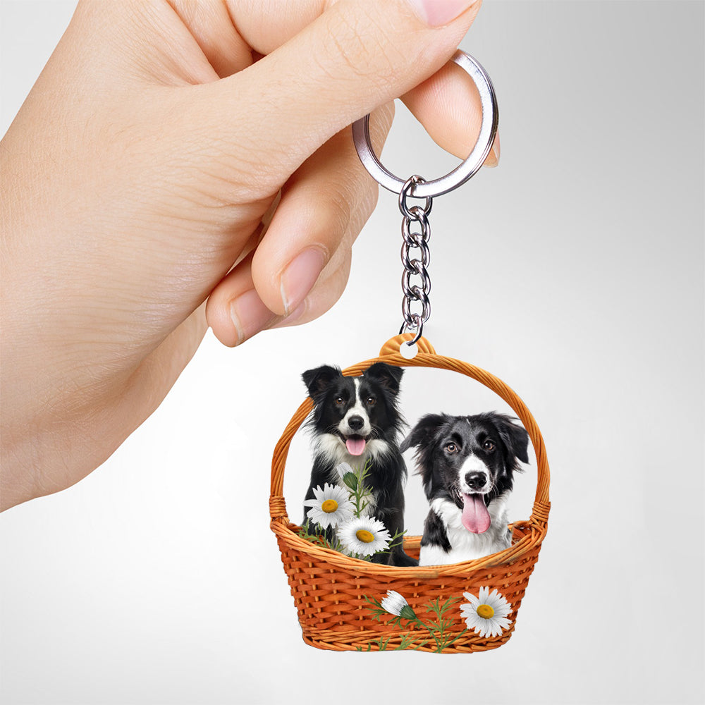 Border Collie4 God's Present Acrylic Keychain