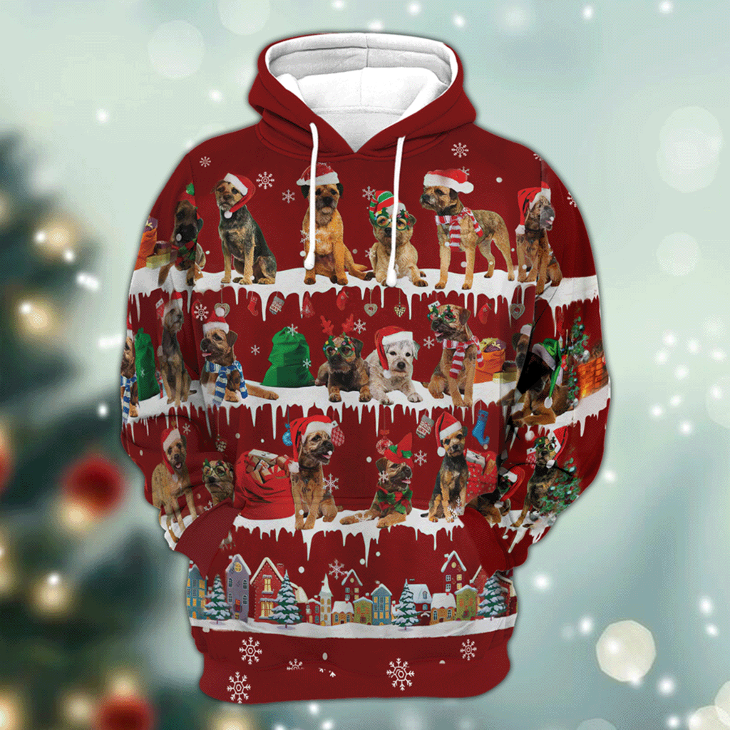 Border Terrie - Snow Christmas - 3D Hoodie