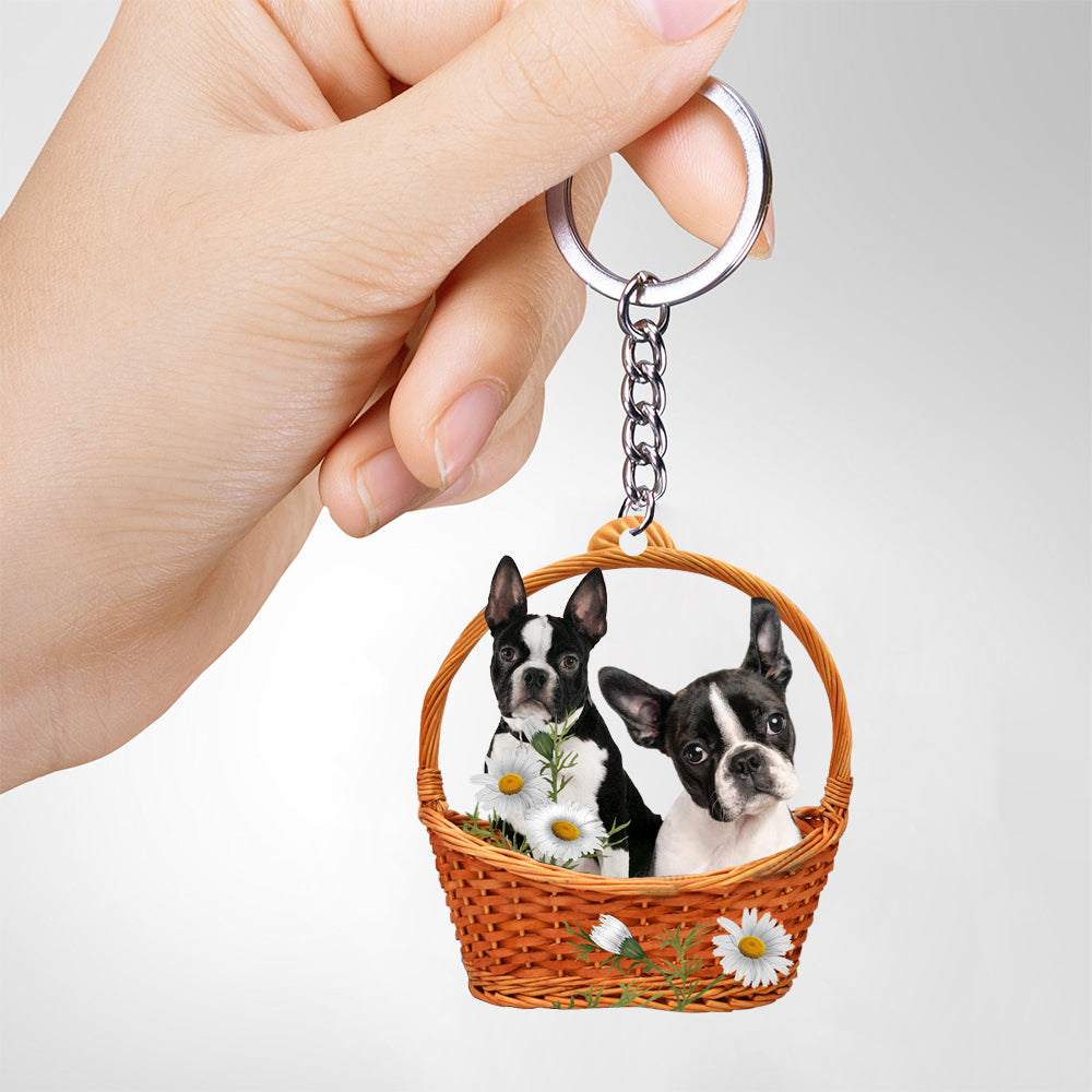 Boston terrier5 God's Present Acrylic Keychain