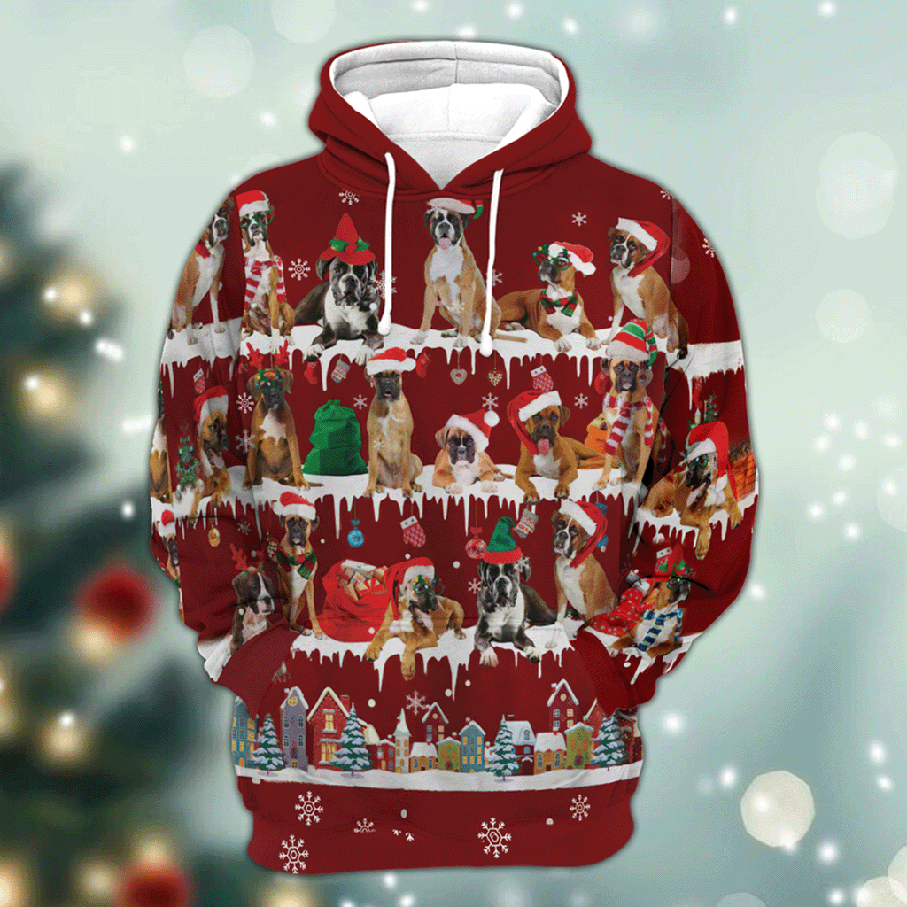 Boxer - Snow Christmas - 3D Hoodie