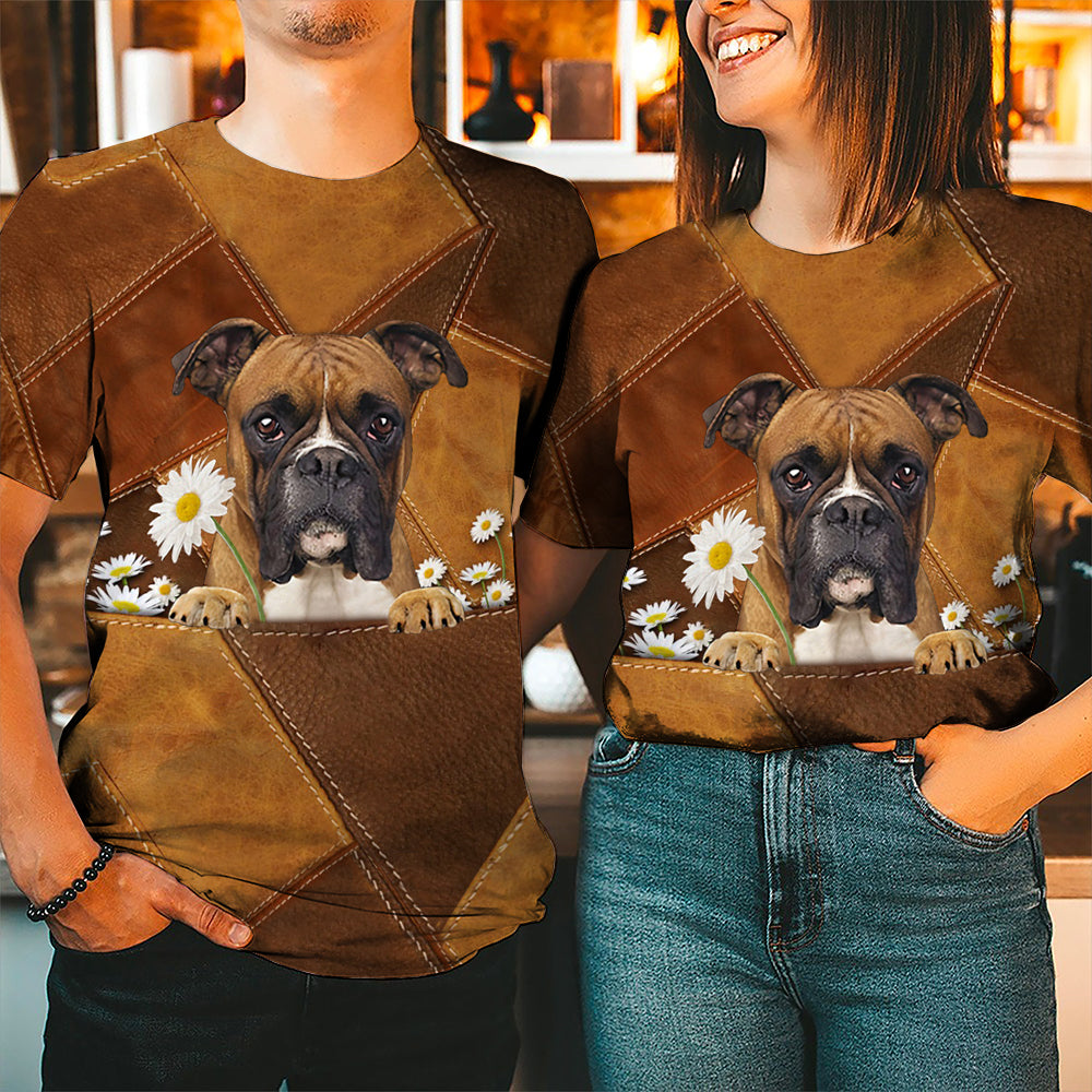 Boxer Holding Daisy Unisex T-Shirt