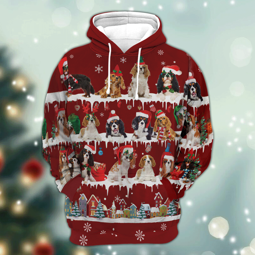 Cavalier King Charles Spaniel - Snow Christmas - 3D Hoodie