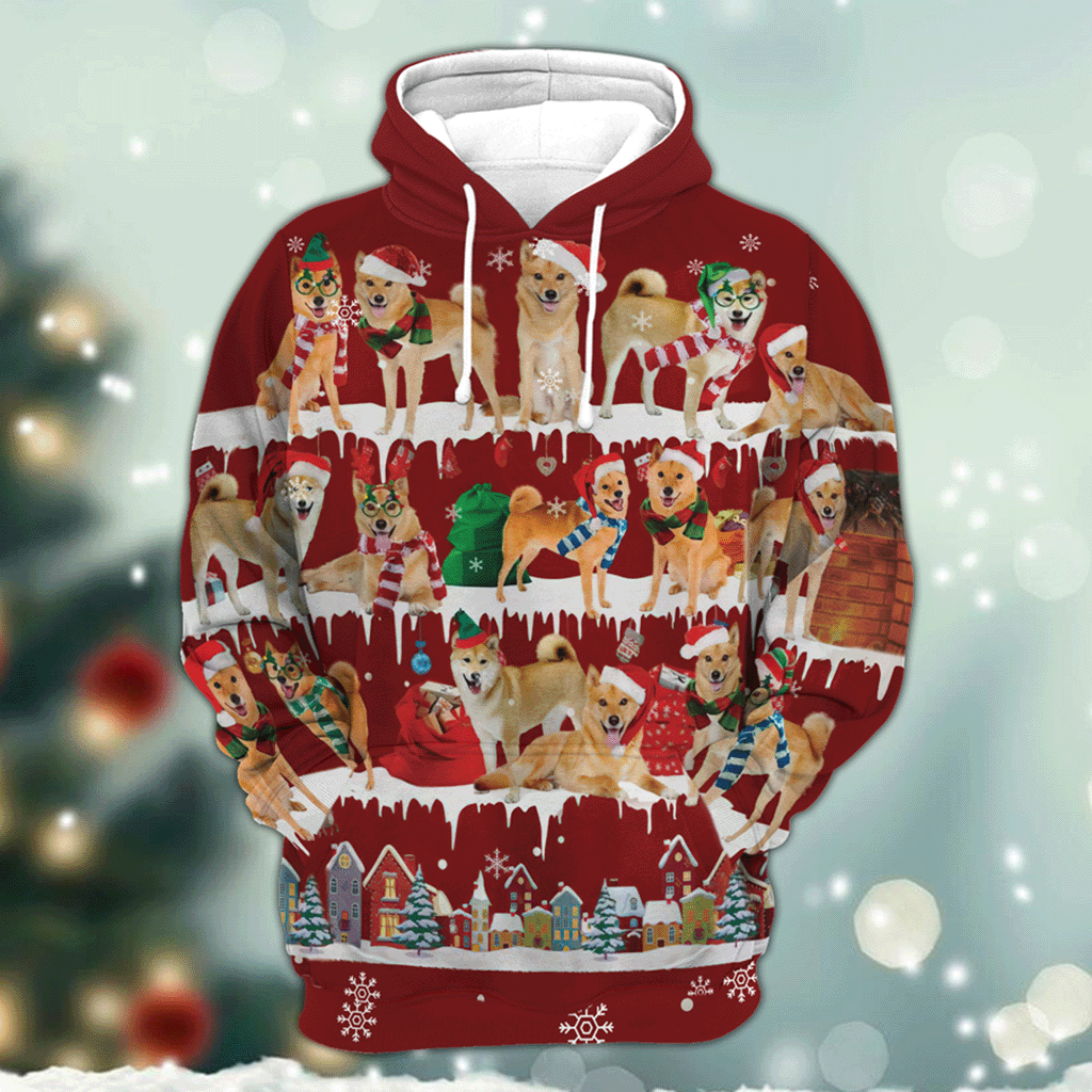 Finnish Spitz - Snow Christmas - 3D Hoodie