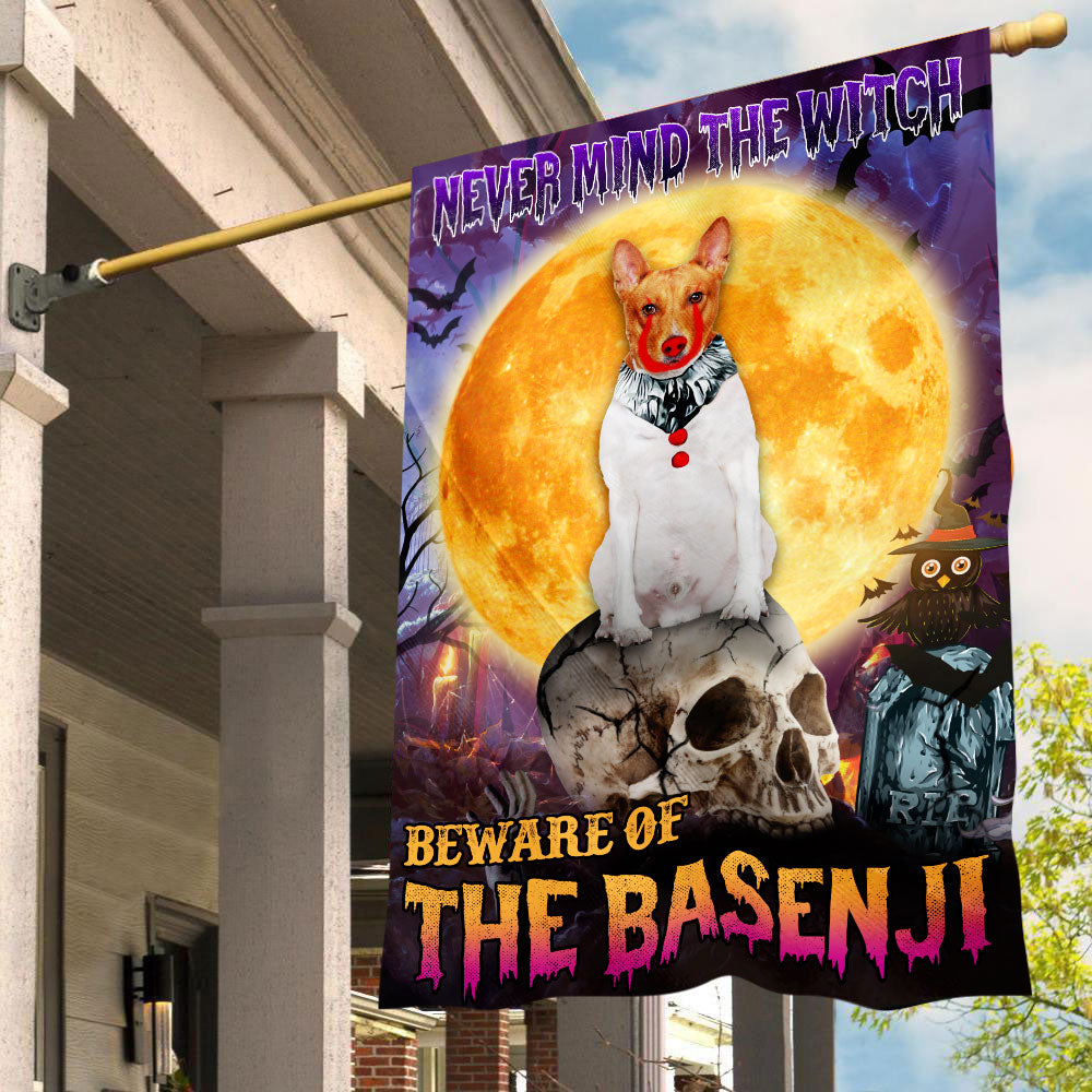 Basenji Halloween House Flag