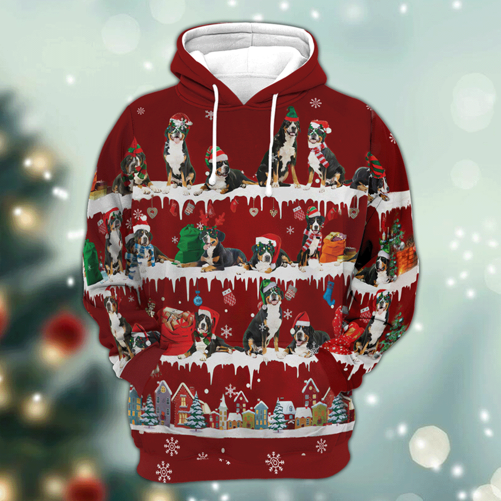 Greater Swiss Mountain - Snow Christmas - 3D Hoodie