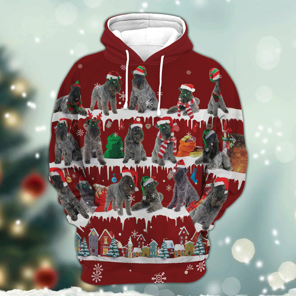 Kerry Blue Terrier - Snow Christmas - 3D Hoodie