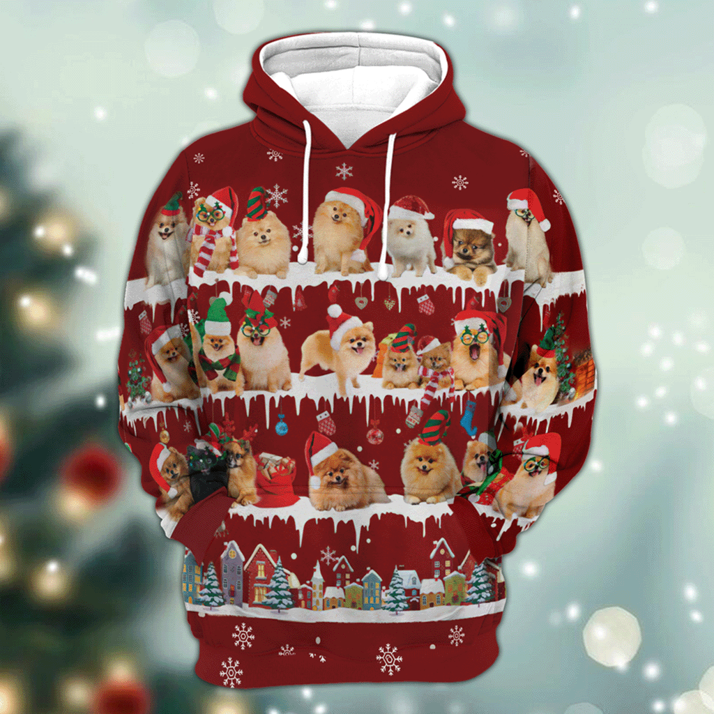 Pomeranian - Snow Christmas - 3D Hoodie