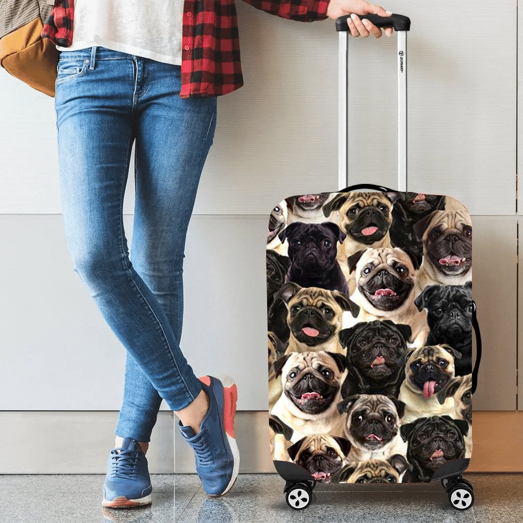 A bunch of Pugs Luggage Cover