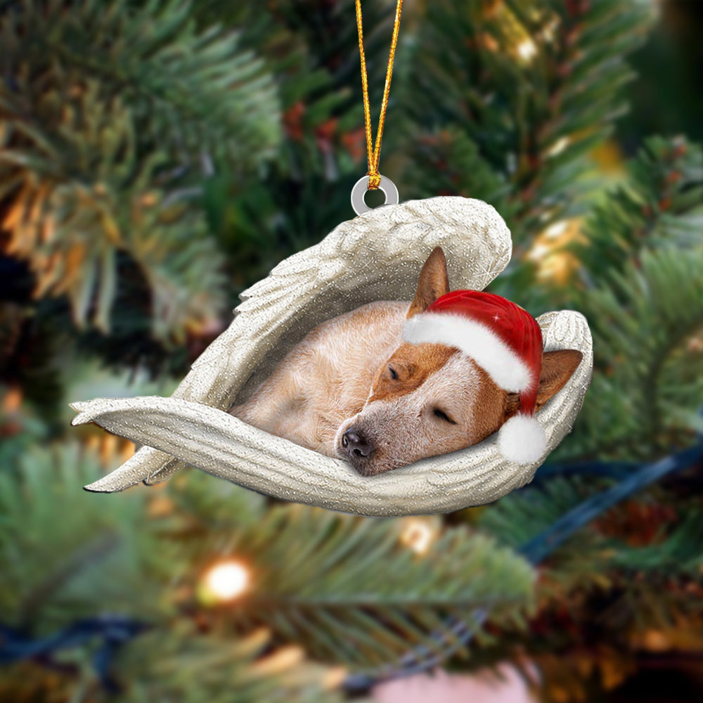 Red Heeler Sleeping Angel Christmas Ornament - paceduck