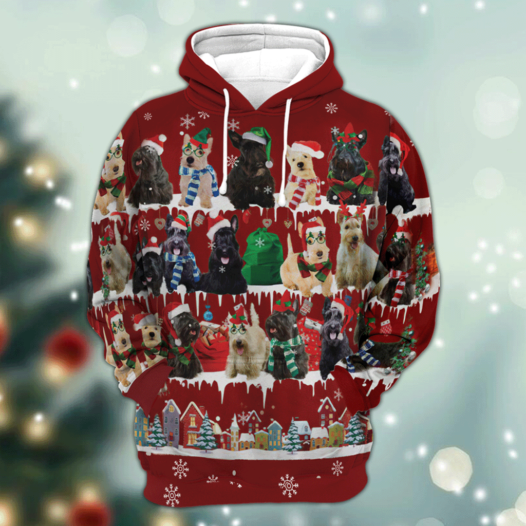 Scottish Terrier - Snow Christmas - 3D Hoodie