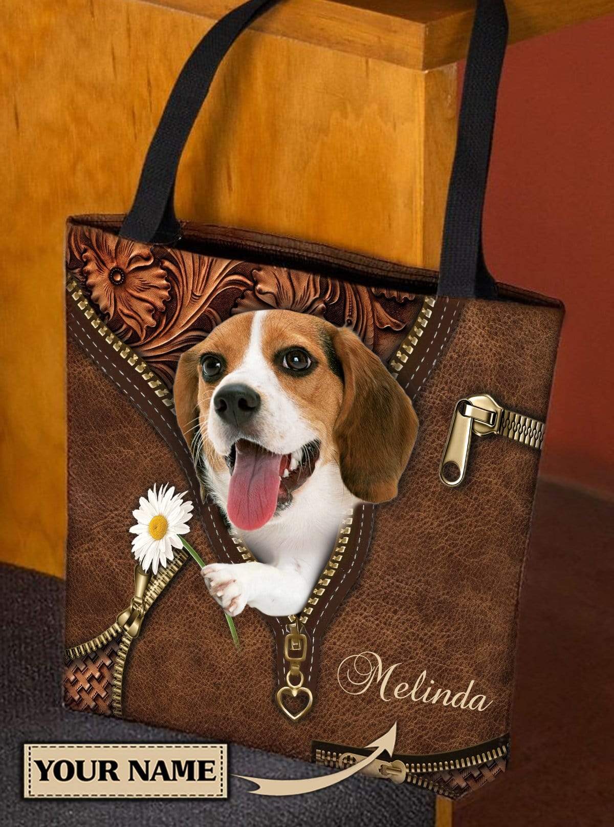 Personalized Beagle All Over Tote Bag - TO351PS