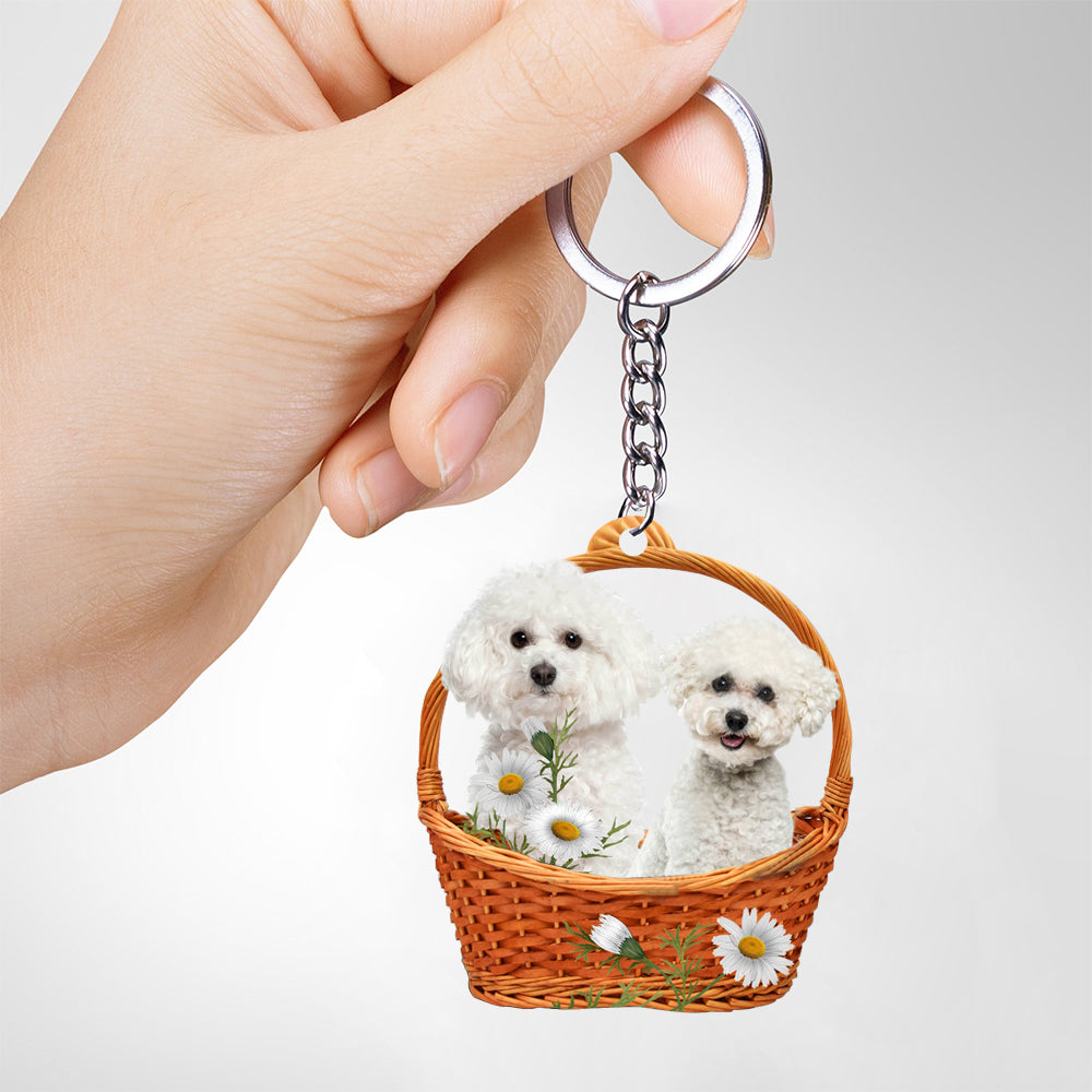 bichon frise God's Present Acrylic Keychain