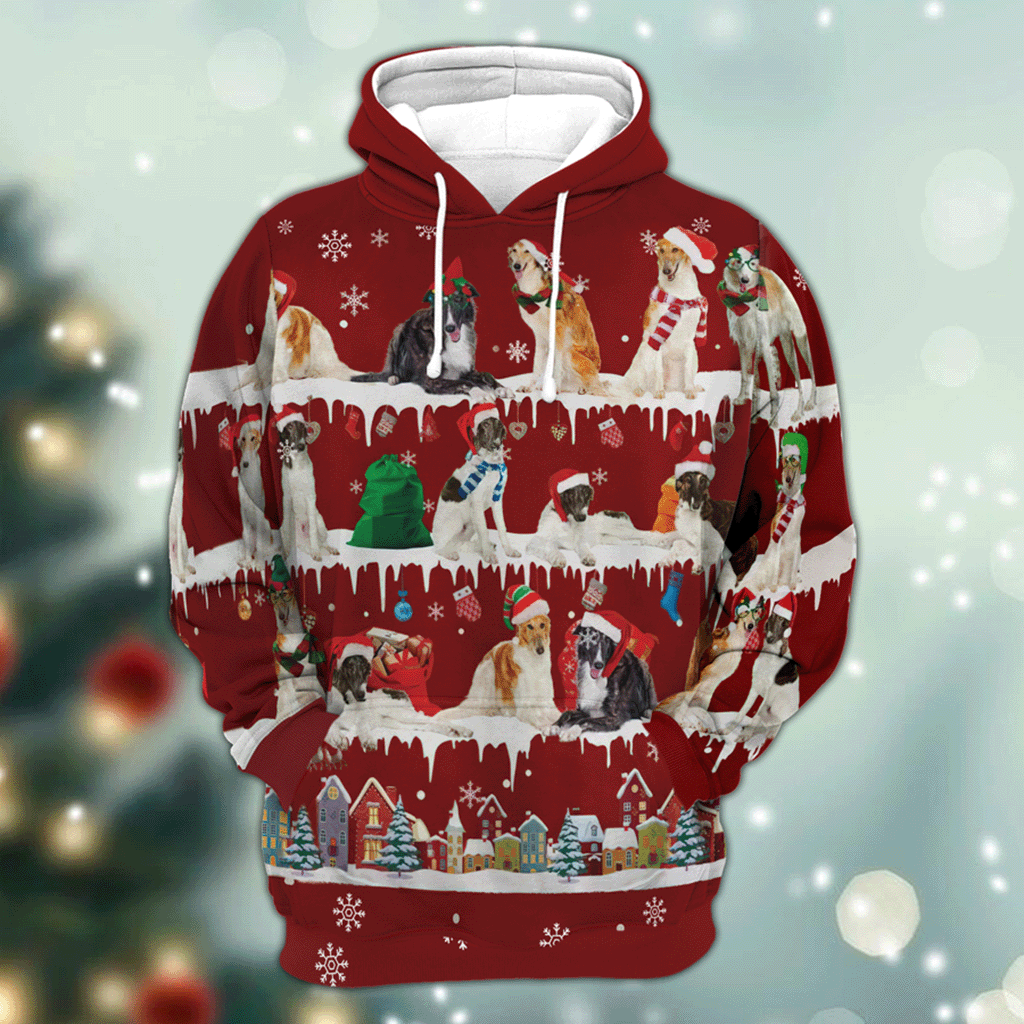 Borzoi - Snow Christmas - 3D Hoodie