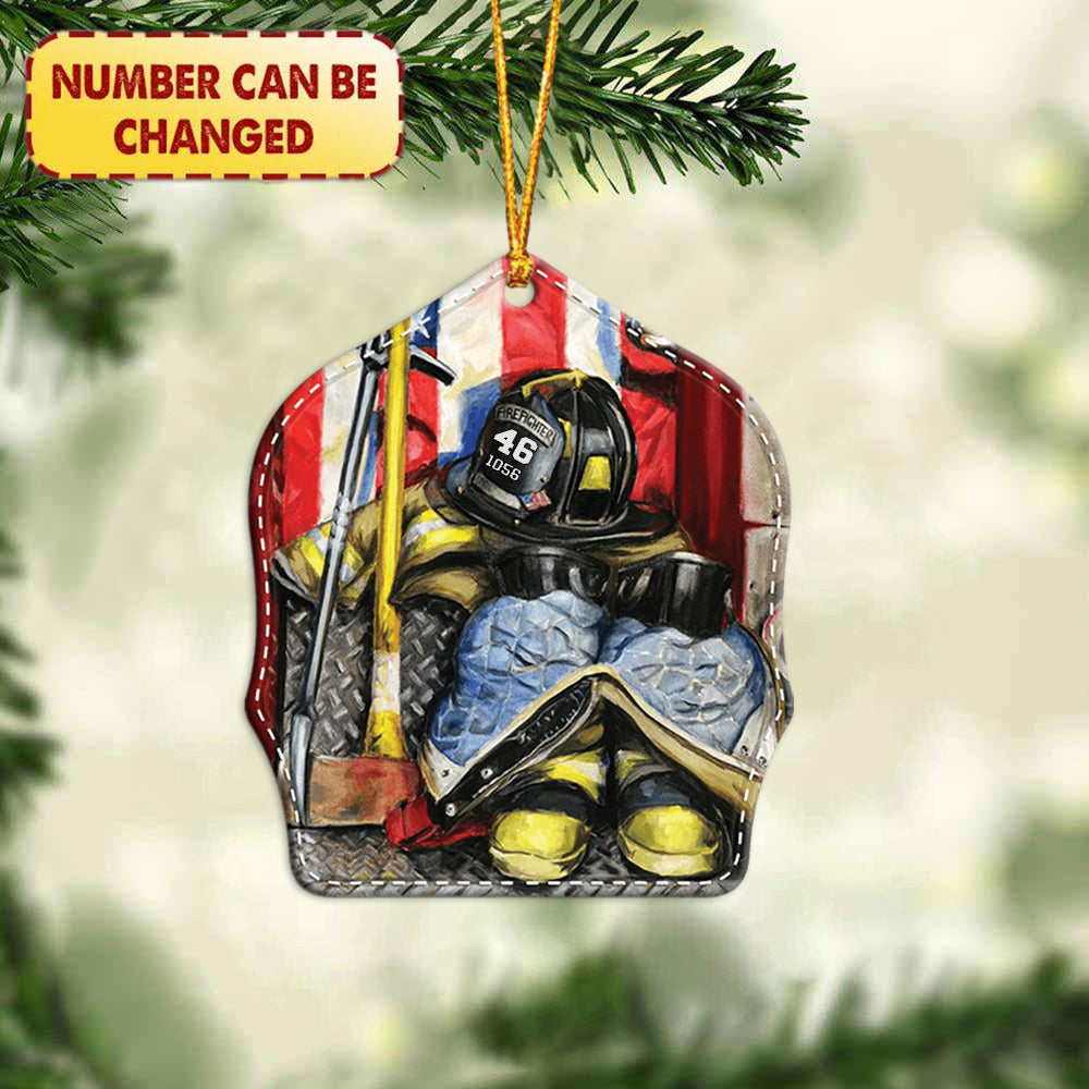 Fire Clothing Set Helmet Shield Firefighter Personalized Christmas Ornament