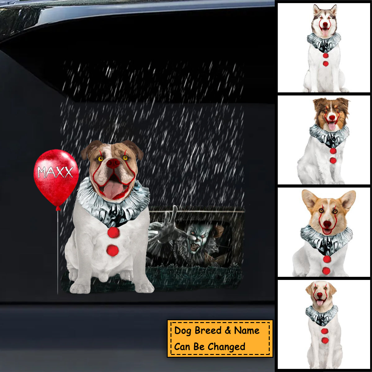 Personalized Happy Halloween IT Dogs Horror Car Sticker