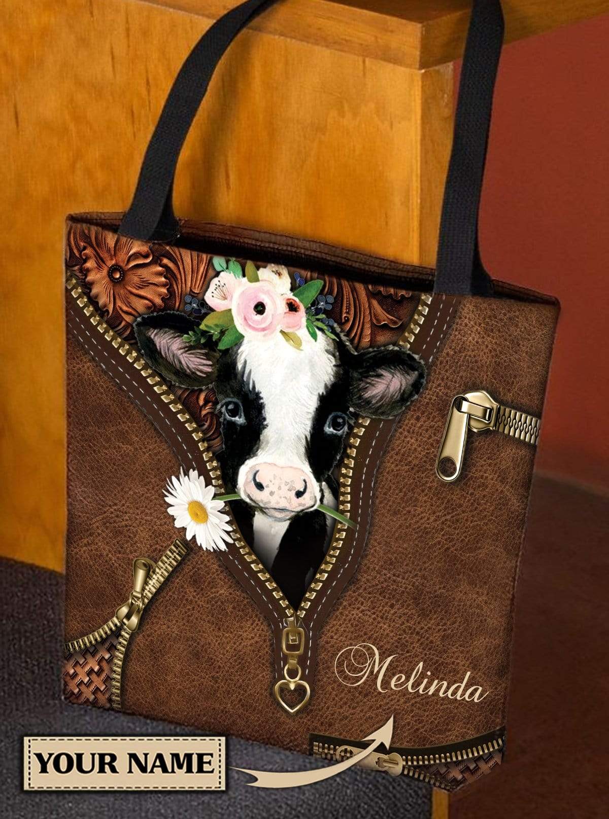 Personalized Cow All Over Tote Bag - TO392PS