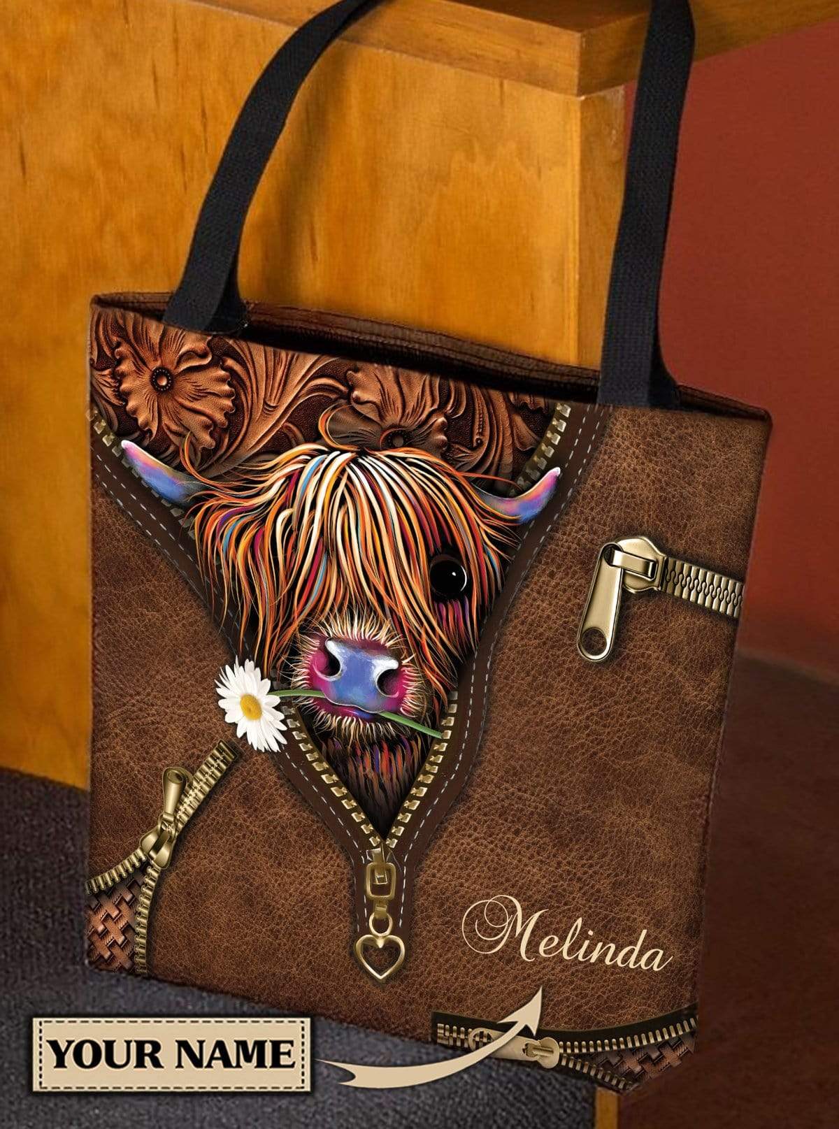 Personalized Cow All Over Tote Bag - TO510PS