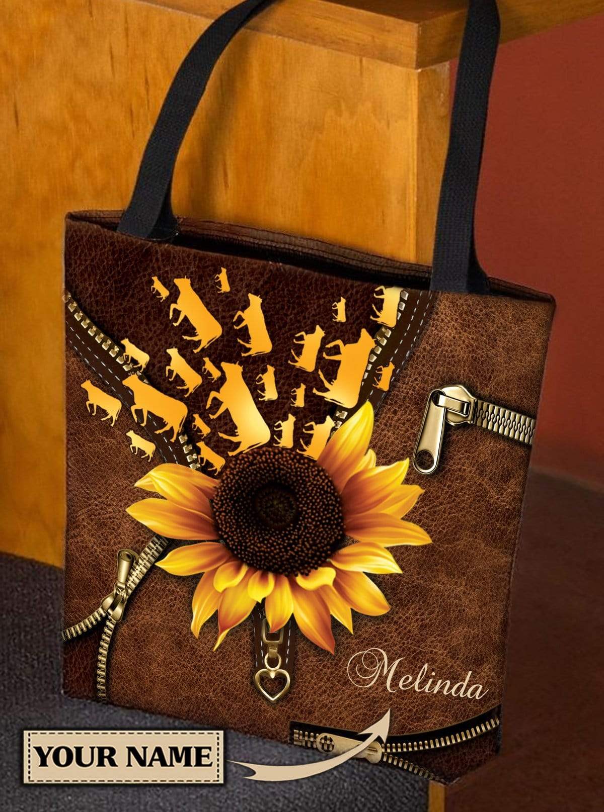 Personalized Cow All Over Tote Bag - TO516PS