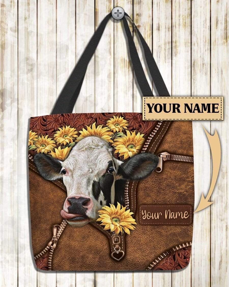 Personalized Cow All Over Tote Bag