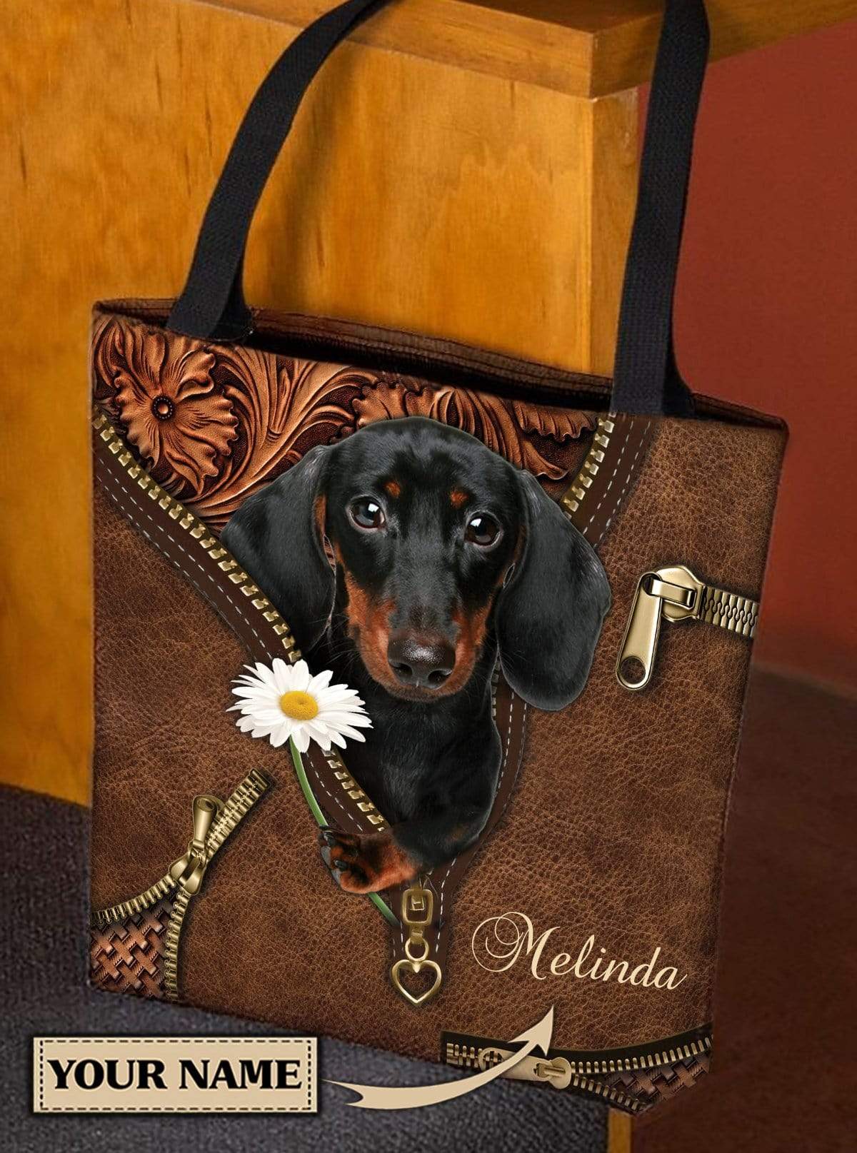 Personalized Dachshund All Over Tote Bag - TO171PS