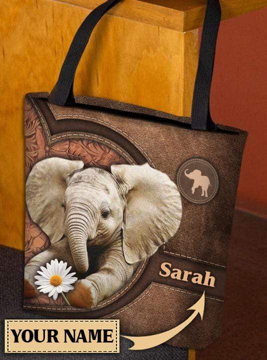 Personalized Elephant All Over Tote Bag - TO112PS