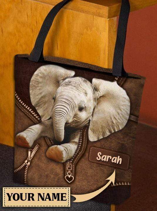 Personalized Elephant All Over Tote Bag - TO143PS