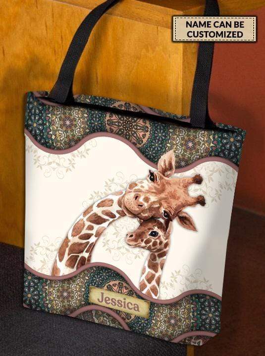 Personalized Giraffe All Over Tote Bag - TO536PS